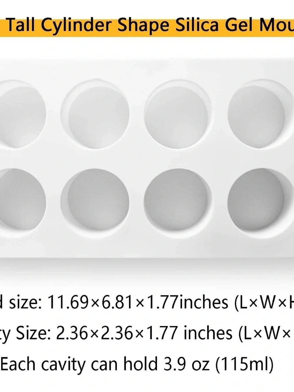 White Silicone Mousse Mold Tray - 8-Cavity
